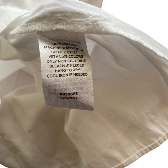 Halogen White Cotton Flutter Sleeve Top Women’s Size XS - Picture 4 of 5